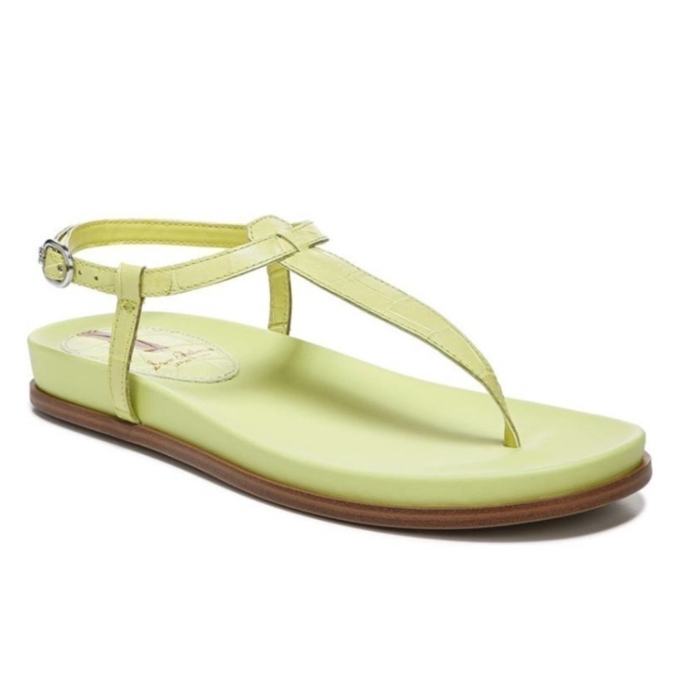 New Sam Edelman Naomi Strappy Thong Sandals Yellow Summer Beach Sz 8